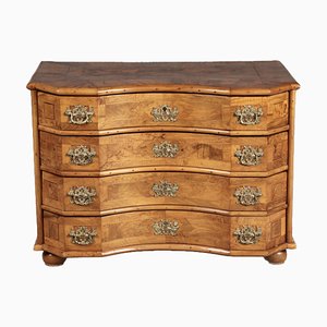 Baroque Concave Front Chest of Drawers in Walnut Veneer, 1730s-DXD-1790773