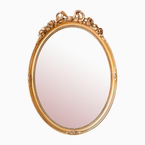 Baroque Dutch Oval Golden Bow Mirror, Decorative Dutch Mirror, 1950s-BJS-2026997