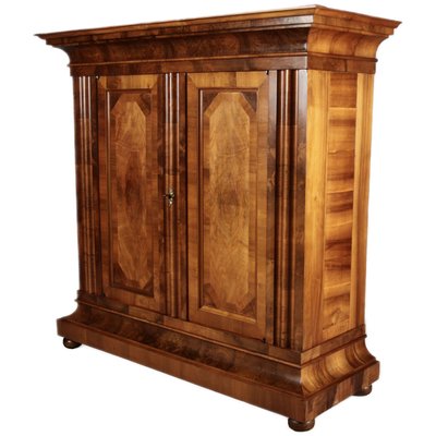 Baroque Half-Shaft Cabinet Walnut Veneered, 1750s-DXD-2033183