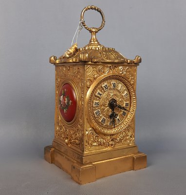 Baroque Mechanical Table Clock in Golden Brass, 1950-PWG-2035053