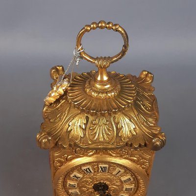 Baroque Mechanical Table Clock in Golden Brass, 1950-PWG-2035053