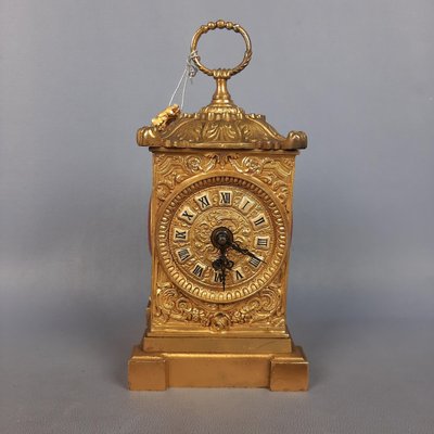 Baroque Mechanical Table Clock in Golden Brass, 1950-PWG-2035053