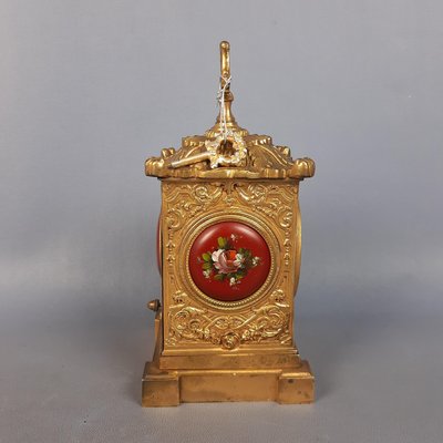 Baroque Mechanical Table Clock in Golden Brass, 1950-PWG-2035053