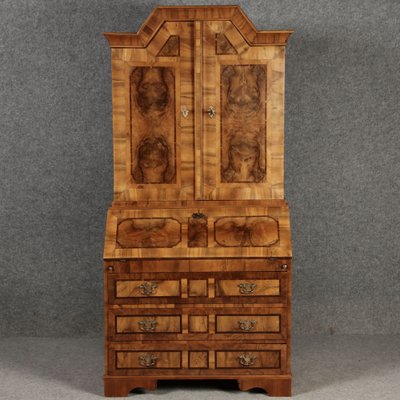 Baroque Narrow Secretary in Walnut Veneer, 18th Century-DXD-1790761