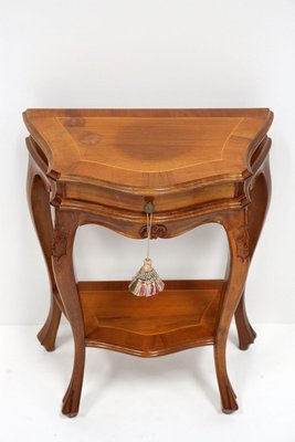 Baroque Nightstands in Nutwood, 1950s, Set of 2-TQA-2024340