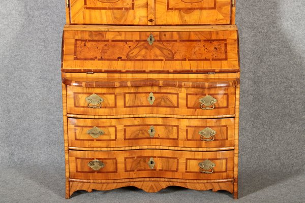 Baroque Secretaire in Walnut with Insertion Work, 18th Century-DXD-1132920