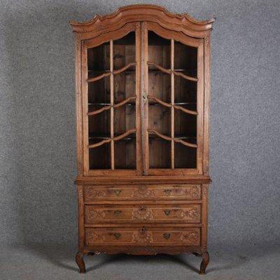 Baroque Showcase in Oak with Rocilla Carvings, 1760s-DXD-1703592