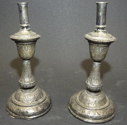 Baroque Silver Candleholders, 18th Century, Set of 2-NUC-1438679