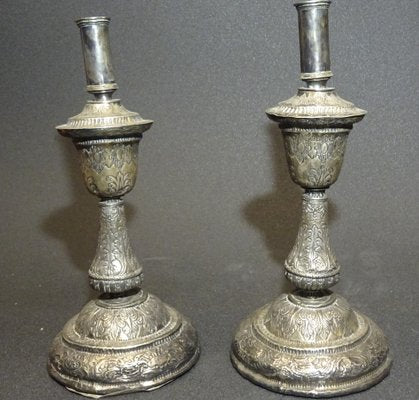 Baroque Silver Candleholders, 18th Century, Set of 2-NUC-1438679