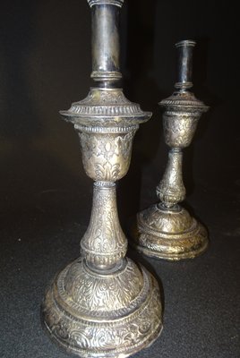 Baroque Silver Candleholders, 18th Century, Set of 2-NUC-1438679