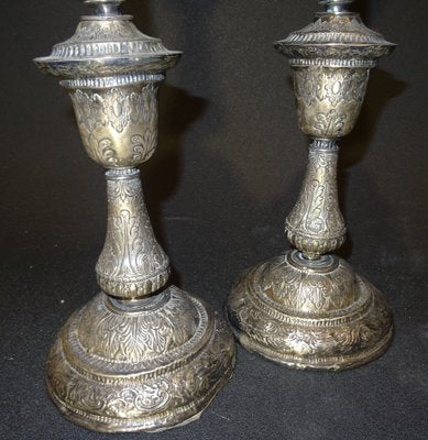 Baroque Silver Candleholders, 18th Century, Set of 2-NUC-1438679