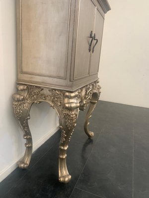 Baroque Silver Effect Base Eclectic Bar Cabinet, 1980s-IJR-1393526