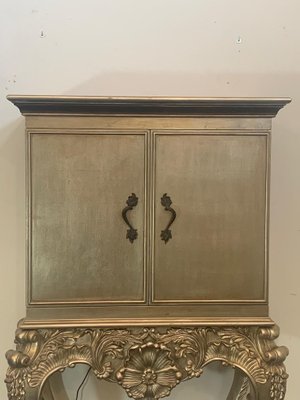 Baroque Silver Effect Base Eclectic Bar Cabinet, 1980s-IJR-1393526