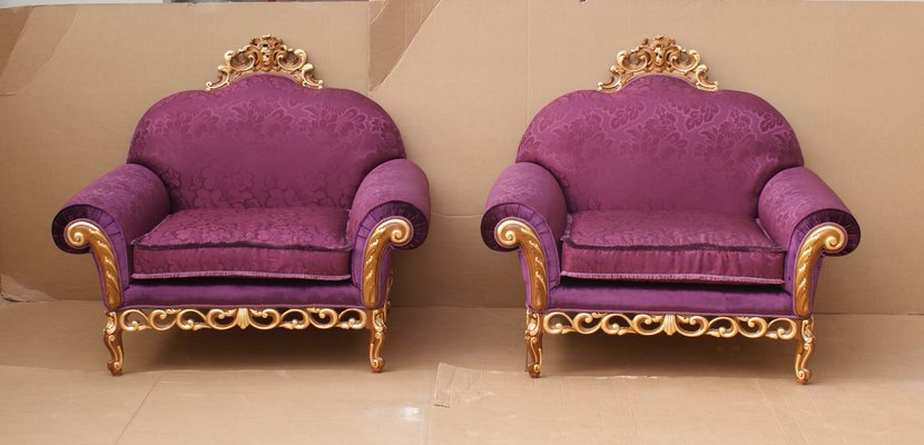 Baroque Style Carved and Golden Armchair-IYX-1180399