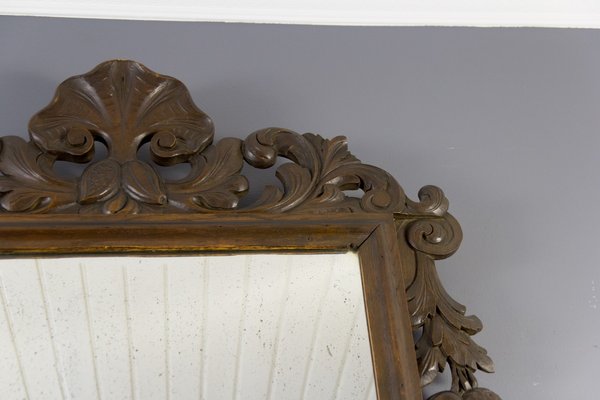 Baroque Style Carved Wooden Wall Mirror, 1930s-KEG-709543