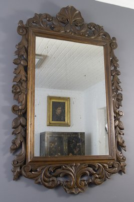 Baroque Style Carved Wooden Wall Mirror, 1930s-KEG-709543