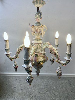 Baroque Style Chandelier by Rudolf Kämmer Keramic Manufaktur, Volkstedt, Germany, 20th Century-CZ-1738857