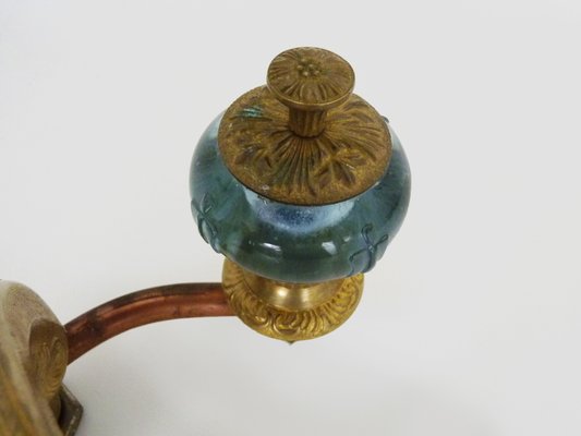 Baroque Style Faucet in Bronze and Blue-Violet Glass, 1960s-MZP-2027764