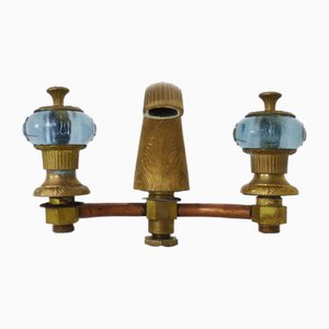 Baroque Style Faucet in Bronze and Blue-Violet Glass, 1960s-MZP-2027764