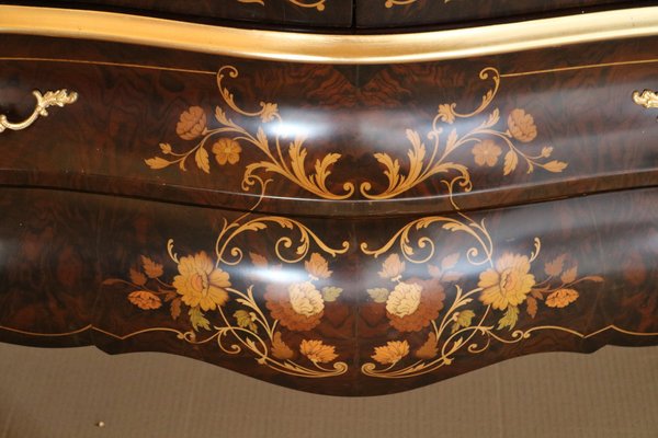 Baroque Style Inlaid Showcase with Floral Motifs, 1990s-IYX-1394722