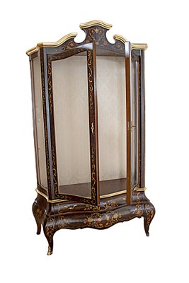 Baroque Style Inlaid Showcase with Floral Motifs, 1990s-IYX-1394722