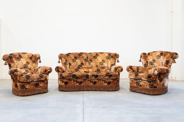 Baroque Style Living Room Set, 1970s, Set of 3-KNM-1769554