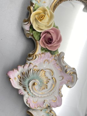 Baroque Style Mirror in Porcelain by Rudolf Kämmer, Thuringia, Germany, 1950s-CZ-1794509