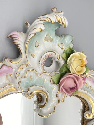 Baroque Style Mirror in Porcelain by Rudolf Kämmer, Thuringia, Germany, 1950s-CZ-1794509