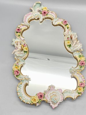 Baroque Style Mirror in Porcelain by Rudolf Kämmer, Thuringia, Germany, 1950s-CZ-1794509