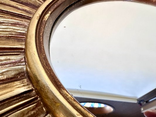 Baroque Style Sunburst Wall Mirror in Gilded Wood, France, 1930s-JP-2016362