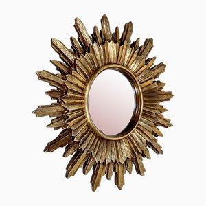 Baroque Style Sunburst Wall Mirror in Gilded Wood, France, 1930s-JP-2016362