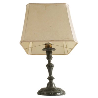 Baroque Style Table Lamp in Patinated Pewter, 1930s-NJV-974680