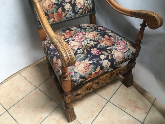 Baroque Style Throne Armchair, 1940s-WQQ-1005592