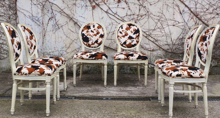 Baroque Style Wooden Dining Chairs, 1980s, Set of 6-KNM-858533