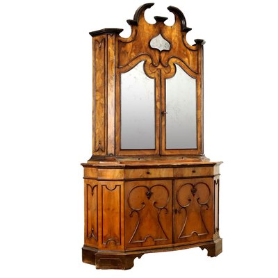 Baroque Veneer Cupboard with Mirror-VMM-1795024