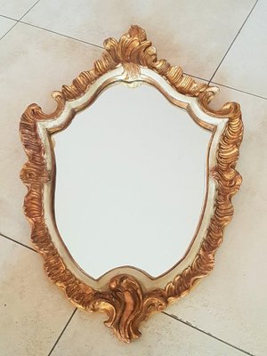 Baroque Wall Mirror in Gold-Plated Wood, 18th-Century, France-POM-1259015