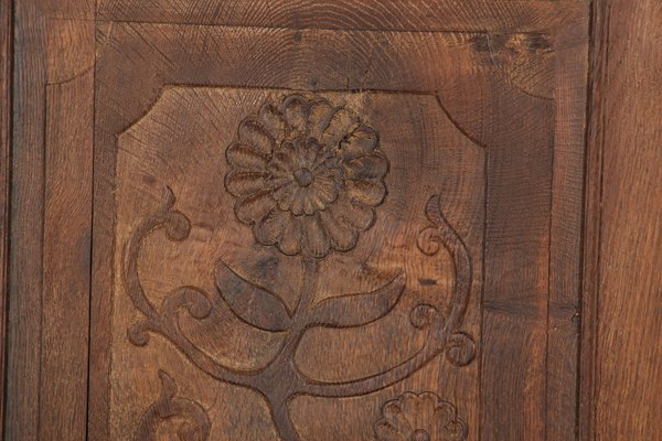 Baroque Wardrobe with Tendril Carving in Oak, 1750s-DXD-1790279