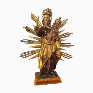 Baroque Wood Carved Radiation Madonna-SEI-1192056