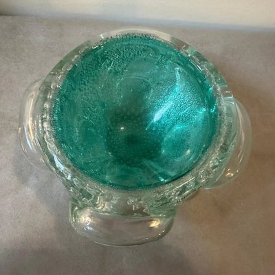 Barovier Green and Gold Bullicante Murano Glass Ashtray and Pestle, 1960s-NMK-1795488