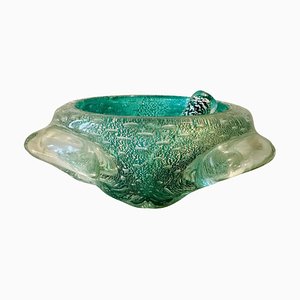 Barovier Green and Gold Bullicante Murano Glass Ashtray and Pestle, 1960s-NMK-1795488