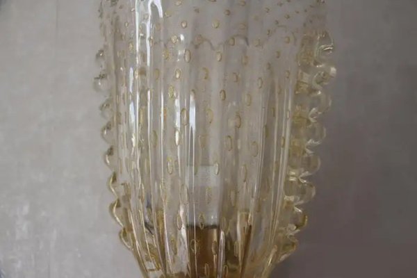 Barovier Murano Pulegoso Gold Glass Sconces from Barovier & Toso, 1990s-YF-1720616