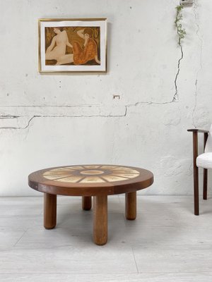 Barrois Style Coffee Table in Wood and Ceramic, 1960s-UX-1245400