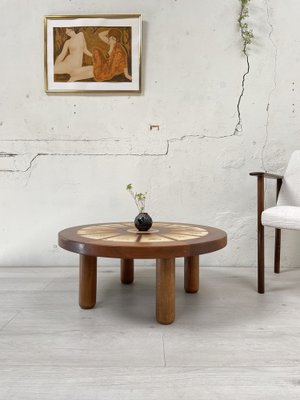 Barrois Style Coffee Table in Wood and Ceramic, 1960s-UX-1245400