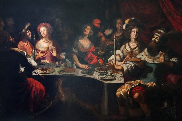 Bartholomäus Strobel the Younger, The Banquet of King Balthasar, 1800s, Oil on Canvas-KEU-2035811