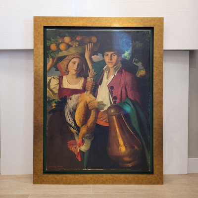 Bartolomé Mongrell Muñoz, Valencian Couple, Early 1900s, Oil on Canvas-NUC-2022927