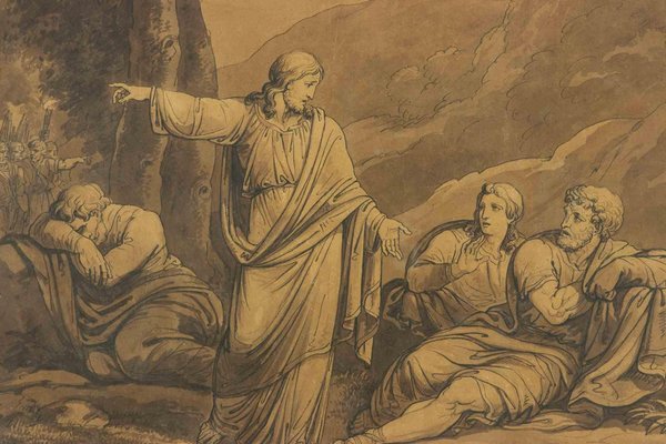 Bartolomeo Pinelli, Holy Scene, Drawing, 19th-Century-ZCI-1362566