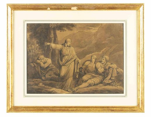 Bartolomeo Pinelli, Holy Scene, Drawing, 19th-Century-ZCI-1362566