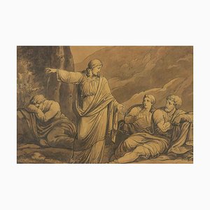 Bartolomeo Pinelli, Holy Scene, Drawing, 19th-Century-ZCI-1362566