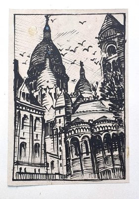 Basilica of the Sacred Heart of Paris - Original Drawing - 1950 ca. 1950 ca.-ZCI-758589