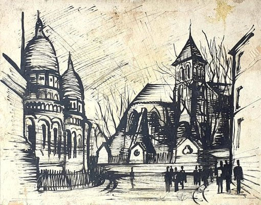 Basilica of the Sacred Heart of Paris - Original Drawing - 20th century 20th Century-ZCI-758120